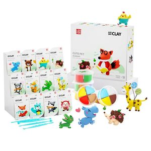 LOUFOR Air Dry Clay Set - Cute Pet Academy - contents and packaging
