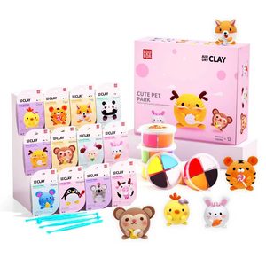 LOUFOR Air Dry Clay Set - Cute Pet Park - contents and packaging